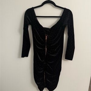 Nookie Vixen Velvet Long Sleeve Dress NWT